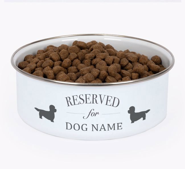 Reserved For: Personalized {breedFullName} Enamel Dog Bowl